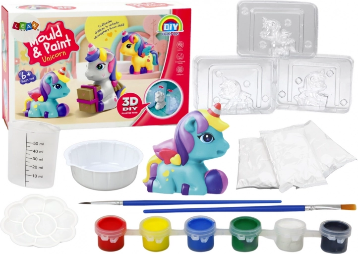 Kreativt kunstsæt med 3D gipsfarver Unicorn