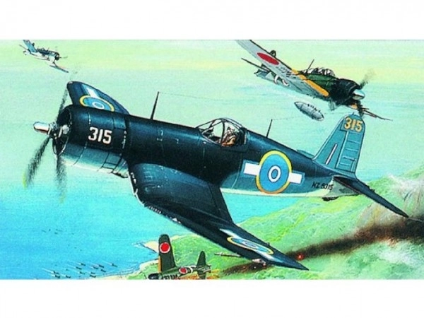 Model F4U-1 Corsair 14,1x17,3cm i æske 25x14,5x4,5cm