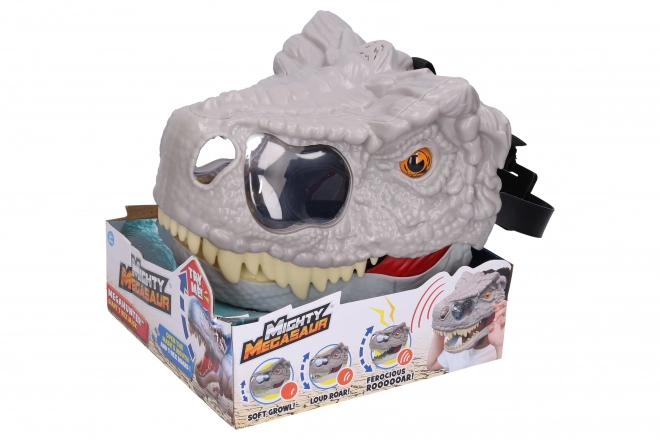 Dinosaurushovedmaske med effekter 28 cm
