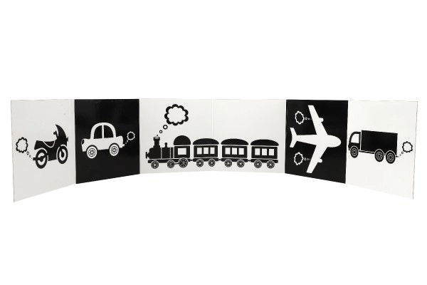 Kontrastbog Leporello Transportmidler 15,5x15cm 0m+