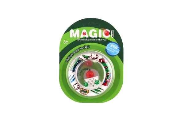 Hjernespil med bold plastik 8cm 4 farver på kort 12x16cm