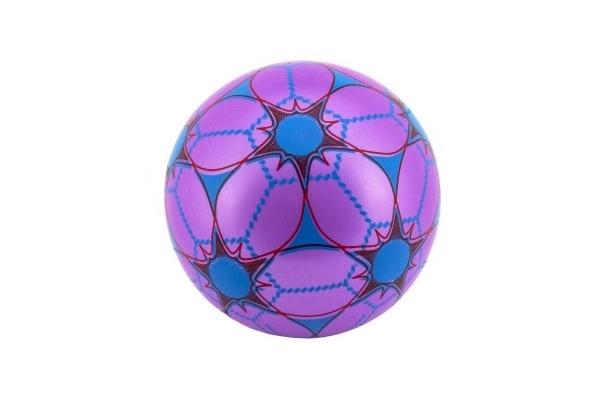Farverig umalet gummibold i net - 23 cm
