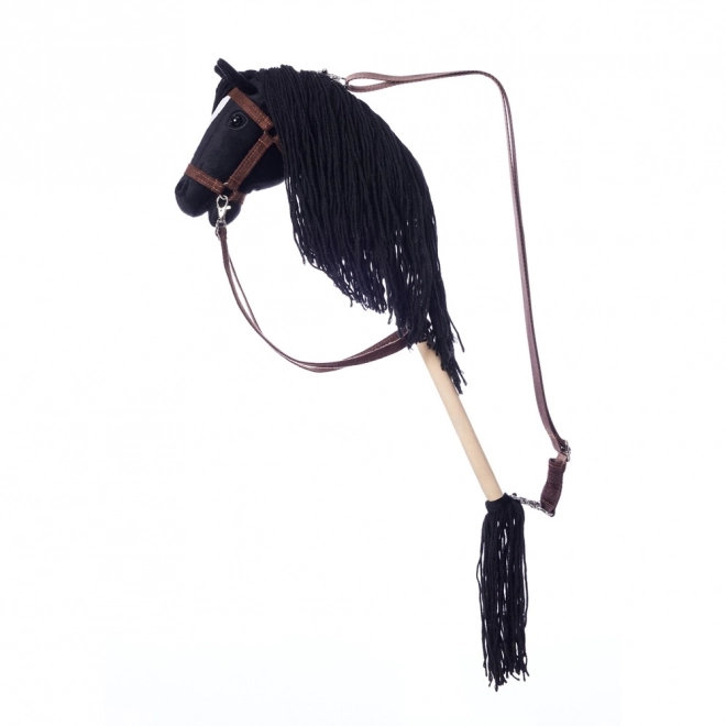 HOPPIHORSE hest på stang hobby horse størrelse A4 sort