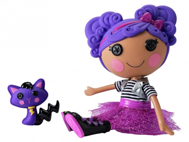 Stor rockdukke Storm E. Sky 33 cm med kat