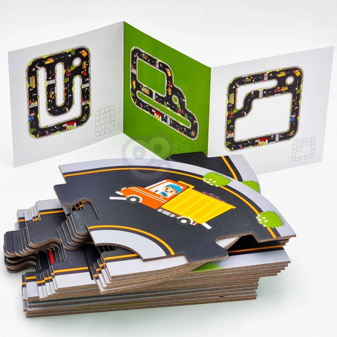 Woopie Green bypuzzle til børn - Racerbane