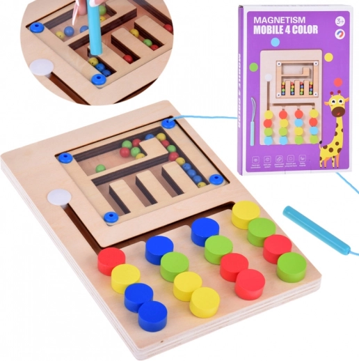 Træ Magnetisk Montessori Legetøj med Kugler