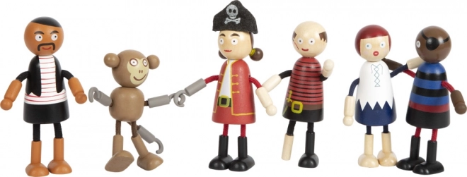 Fleksible piratdukker af træ