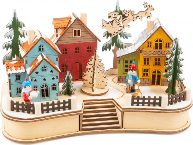 Juletræslampe i træ – vinterlandsby small foot