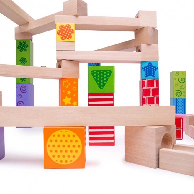 Bigjigs Toys Træ kuglebane farverig