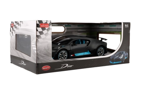 Auto RC Bugatti Divo grå plast 32cm 2,4GHz fjernbetjening på batteri i kasse 43x18x25cm