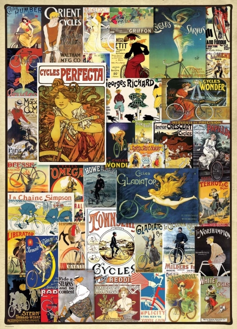 Eurographics puslespil Vintage cykelplakater 1000 brikker