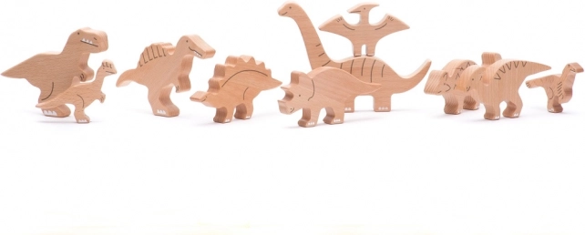 Sæt af træ-dinosaurer Bajo 10 stk