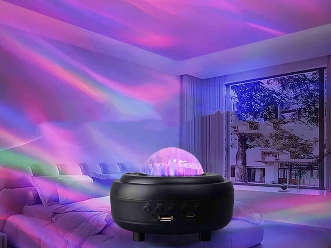 Natlysprojektor aurora med bluetooth-højttaler