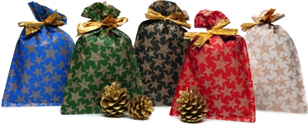 Papirpose med stjernemotiv 20x32 cm