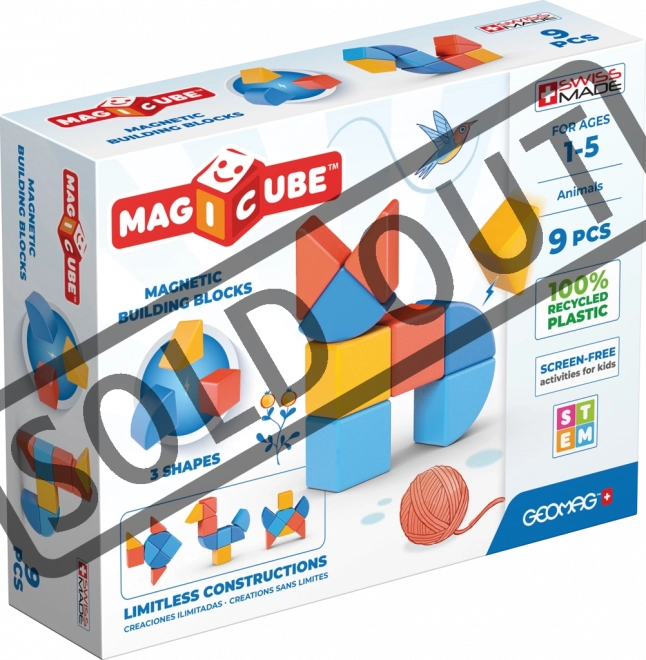 Magnetiske klodser Magicube Shapes – dyr, 9 dele