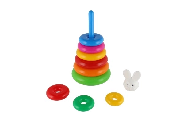 Stabelpyramide med ringe plast 28 cm ass. 2 typer i net 12m+