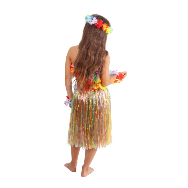 Hawaii nederdel farverig 45 cm børn