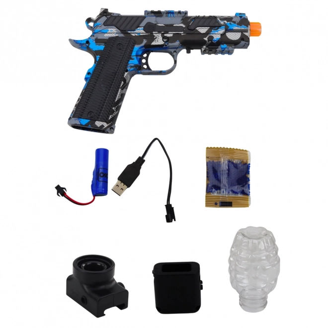Elektrisk pistol med vandkugler blå graffiti
