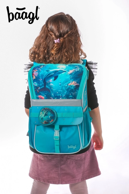 Baagl sæt af skolemateriel Zippy Delfin