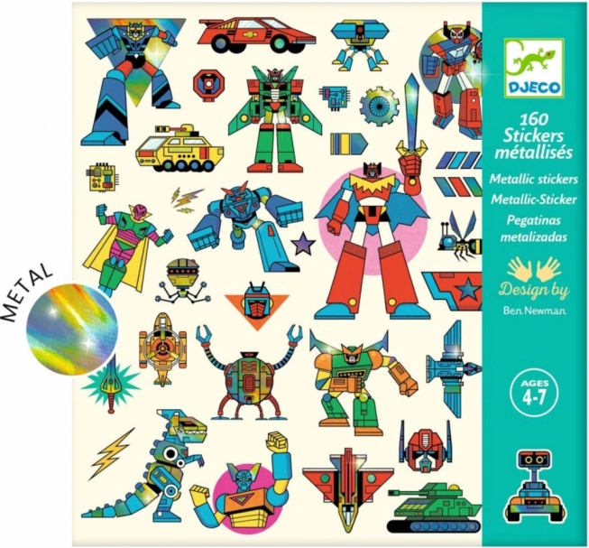 DJECO Metalliske Klistermærker Robotter