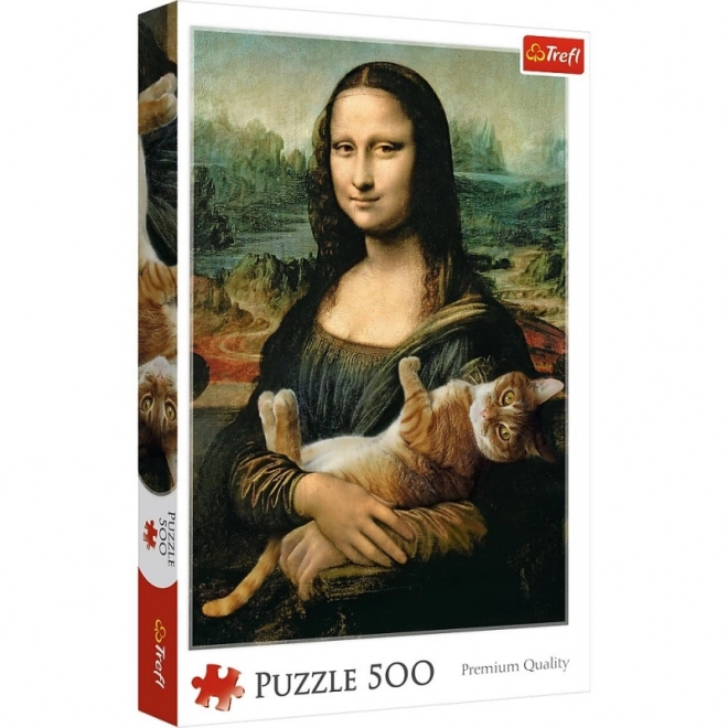 Puslespil Mona Lisa med katten Mruček, 500 brikker
