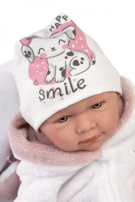 Llorens 74048 NYFØDT - realistisk dukke baby med lyde og blødt stofkrop - 42 cm