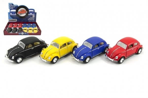 Auto Kinsmart VW Klassisk Beetle metal/plastik 13cm med friktionstræk 4 farver 12stk i boks