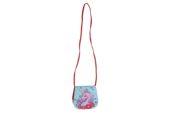 Taske/Unicorn taske med sten plastik 4 farver i pose 17x15x3cm