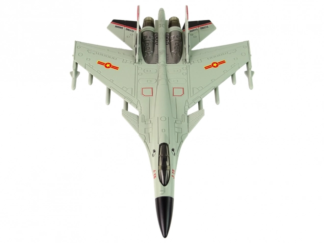 Jagerfly med friktionsdrev 1:72 grå