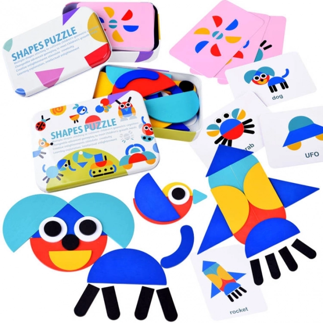 Træ Tangram Montessori Puslespil