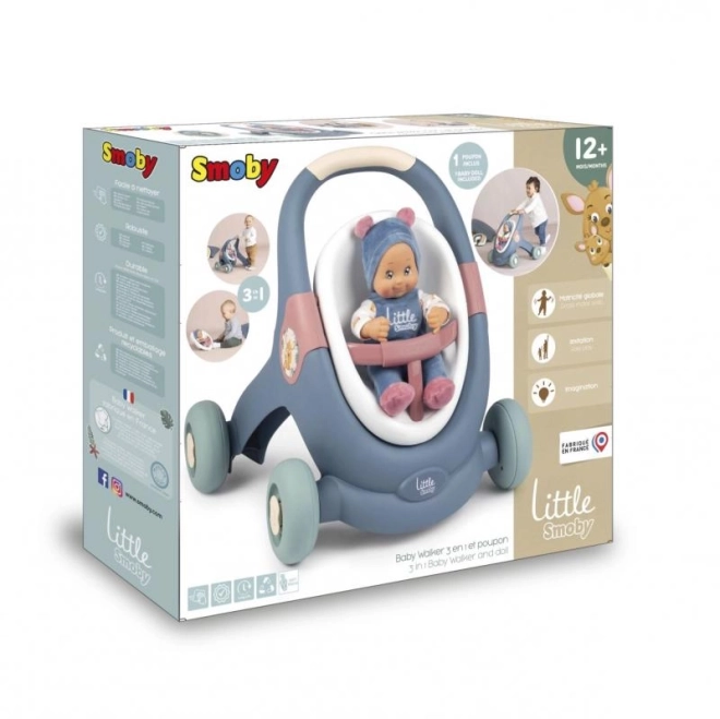 Smoby gåstol 3 i 1 med dukke