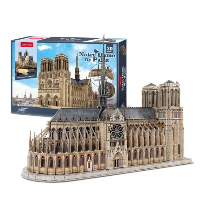 3D puslespil Katedralen Notre-Dame fra CubicFun