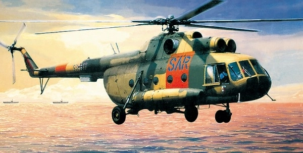 Model Mil Mi-8 SAR 1:72 25,5x29,5 cm i kassen 34x19x6cm