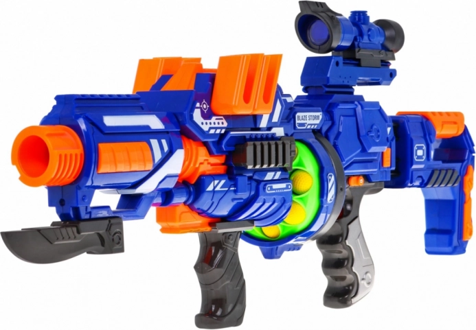 Tromlemagasin og 12 skumkugler