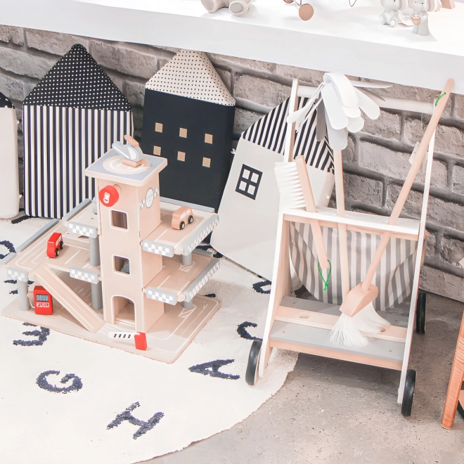Beige rengøringsvogn i træ ECOTOYS