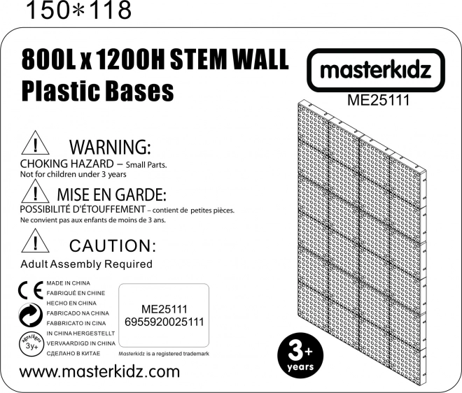 Masterkidz Kreativ vægpanel STEM 120x80 cm uden monteringspanel