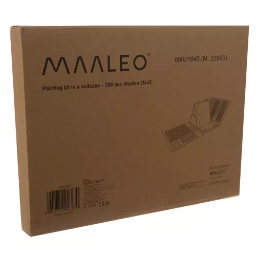 Malertilbehør i kuffert - 208 stk Maaleo 21645