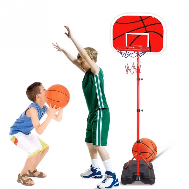 Børne basketballnet med justerbar højde og pumpe