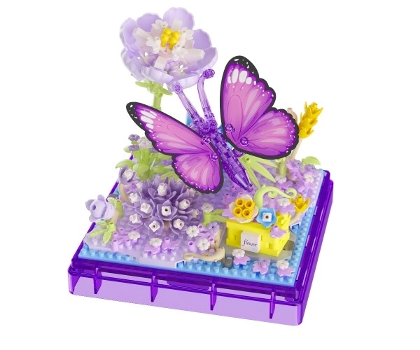 Byggesæt mini KOCO Sommerfugl plastik 471 stk i æske 11x12x11cm