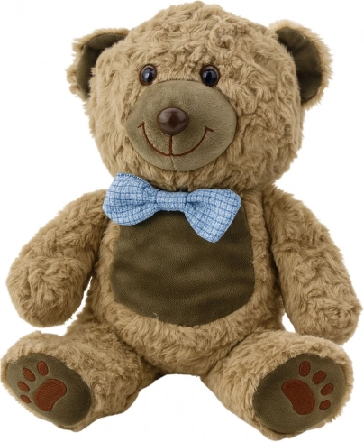 Plysset bamse med blå butterfly 30 cm