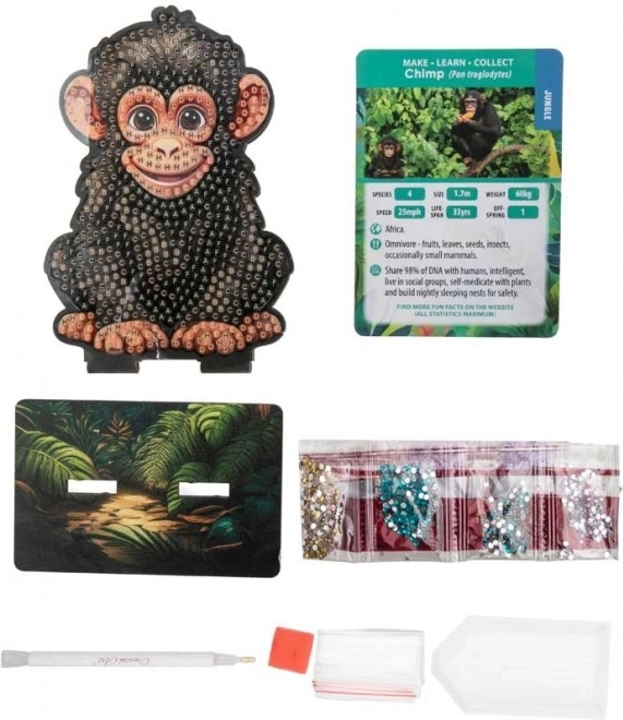 Diamantmaleri Jungle: Chimpanse