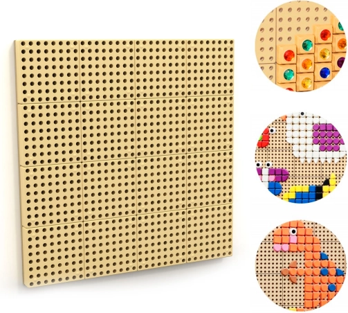 Masterkidz vægmonteret STEM-læringstavle med monteringspanel 80 × 80 cm