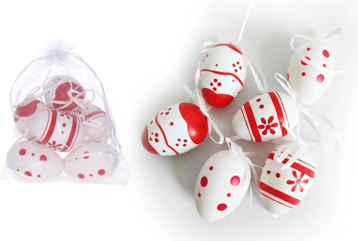 Dekorative malede plastæg 6 cm