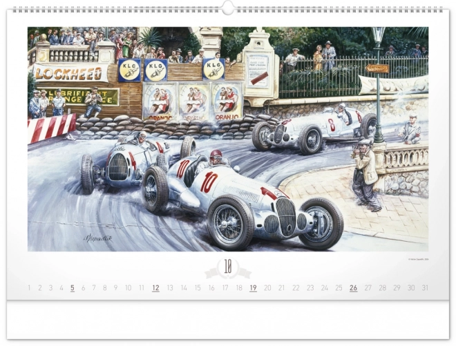 NOTIQUE Vægkalender Oldtimers – Václav Zapadlík 2025, 64 x 42 cm