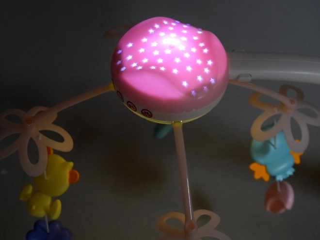 Babymobil med projektor og fjernbetjening – pink