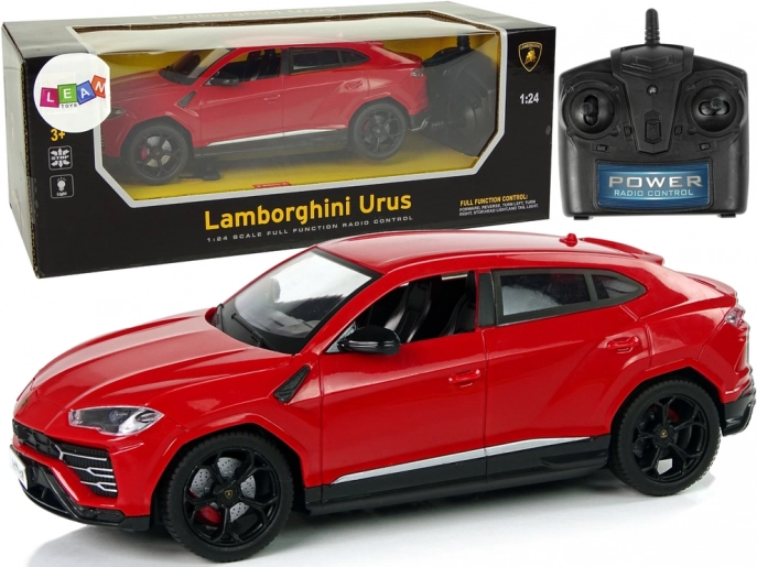RC bil 1:24 LAMBORGHINI Urus rød med lys 2,4 GHz