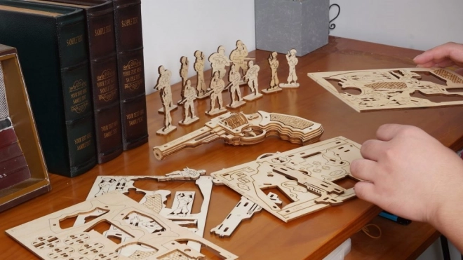 RoboTime 3D træ mekanisk puslespil Revolver Corsac