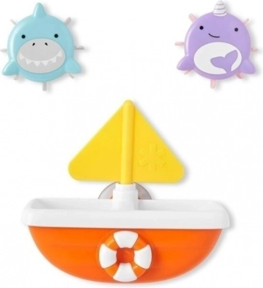 Badesæt med legetøj SKIP HOP ZOO TIP & SPIN BOAT