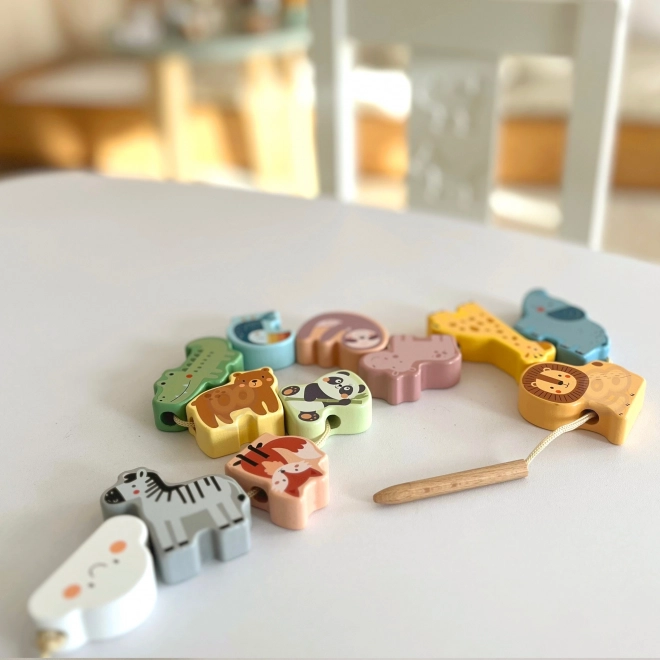 WOOPIE GREEN træ navlesæt ZOO Montessori 13 dele