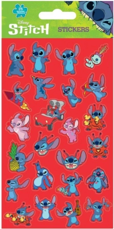 Klistermærker Lilo og Stitch røde, 25 stk.